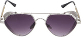 Prime Blue Round One Size Metal UV Sunglasses-OL152BL