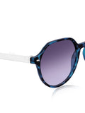 Prime Blue Round One Size Plastic UV Sunglasses-OL119BL
