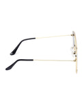 Prime Blue Geometric Hexagonal One Size Metal UV Sunglasses-OL104DB