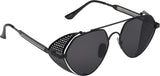 Prime Black Round One Size Metal UV Sunglasses-OL151BK