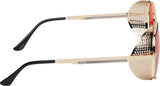 Prime Red Round One Size Metal UV Sunglasses-OL150RD