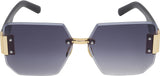 Prime Blue Square One Size Plastic UV Sunglasses-OL147BL