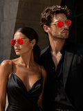 Prime Red Round One Size Metal UV Sunglasses-OL150RD