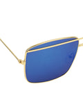 Prime Blue Square One Size Metal UV Sunglasses-OL110BL