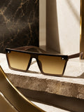Prime Brown Oversized One Size Plastic UV Sunglasses-OL109BR
