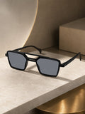 Prime Black Geometric Square One Size Plastic UV Sunglasses-OL113BK