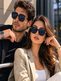 Prime Black Square One Size Plastic UV Sunglasses-OL122BK