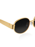Elite Collection Black Round One Size Metal Adult-Unisex UV Sunglasses-EC300BK