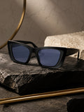 Prime Black Oversized Square One Size Plastic UV Sunglasses-OL117BK