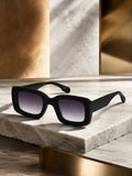 Prime Black Square One Size Plastic UV Sunglasses-OL105BK