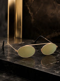 Prime Green Oval One Size Metal UV Sunglasses-OL108GR