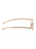 Celebrity Clear Gold-Toned Metal Rimless UV Protected  Oval Luxe Sunglasses For Women CL114GD-TP