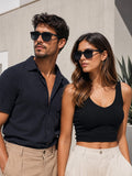 Prime Black Rectangle One Size Plastic UV Sunglasses-OL143BK