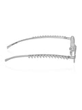 Celebrity Clear Silver-Toned Metal Rimless UV Protected  Oval Luxe Sunglasses For Women CL118SL-TP