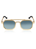Elite Collection Blue Geometric One Size Metal Adult-Unisex UV Sunglasses-EC307BK