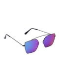 Prime Purple Geometric Hexagonal One Size Metal UV Sunglasses-OL104PR