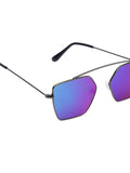 Prime Purple Geometric Hexagonal One Size Metal UV Sunglasses-OL104PR