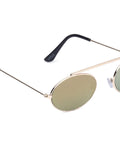 Prime Brown Oval One Size Metal UV Sunglasses-OL137BR