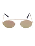 Prime Brown Oval One Size Metal UV Sunglasses-OL137BR