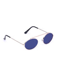 Prime Blue Oval One Size Metal UV Sunglasses-OL136BL