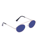 Prime Blue Oval One Size Metal UV Sunglasses-OL136BL