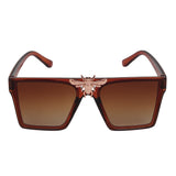 Prime Brown Rectangle One Size Plastic UV Sunglasses-OL132BR