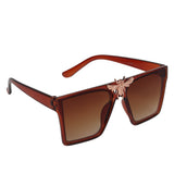 Prime Brown Rectangle One Size Plastic UV Sunglasses-OL132BR