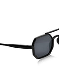 Prime Black Geometric Hexagonal One Size Plastic UV Sunglasses-OL114BK