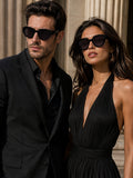 Prime Black Cate-eye One Size Plastic UV Sunglasses-OL125BK