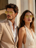 Elite Collection Brown Aviator One Size Metal Adult-Unisex UV Sunglasses-EC297BR