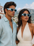 Prime Blue Square One Size Plastic UV Sunglasses-OL127BL