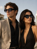 Prime Black Cate-eye One Size Plastic UV Sunglasses-OL129BK