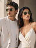 Prime Green Oval One Size Metal UV Sunglasses-OL134GR