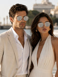 Prime Silver Oval One Size Metal UV Sunglasses-OL135SL
