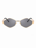 Elite Collection Grey Geometric One Size Metal Adult-Unisex UV Sunglasses-EC301GY