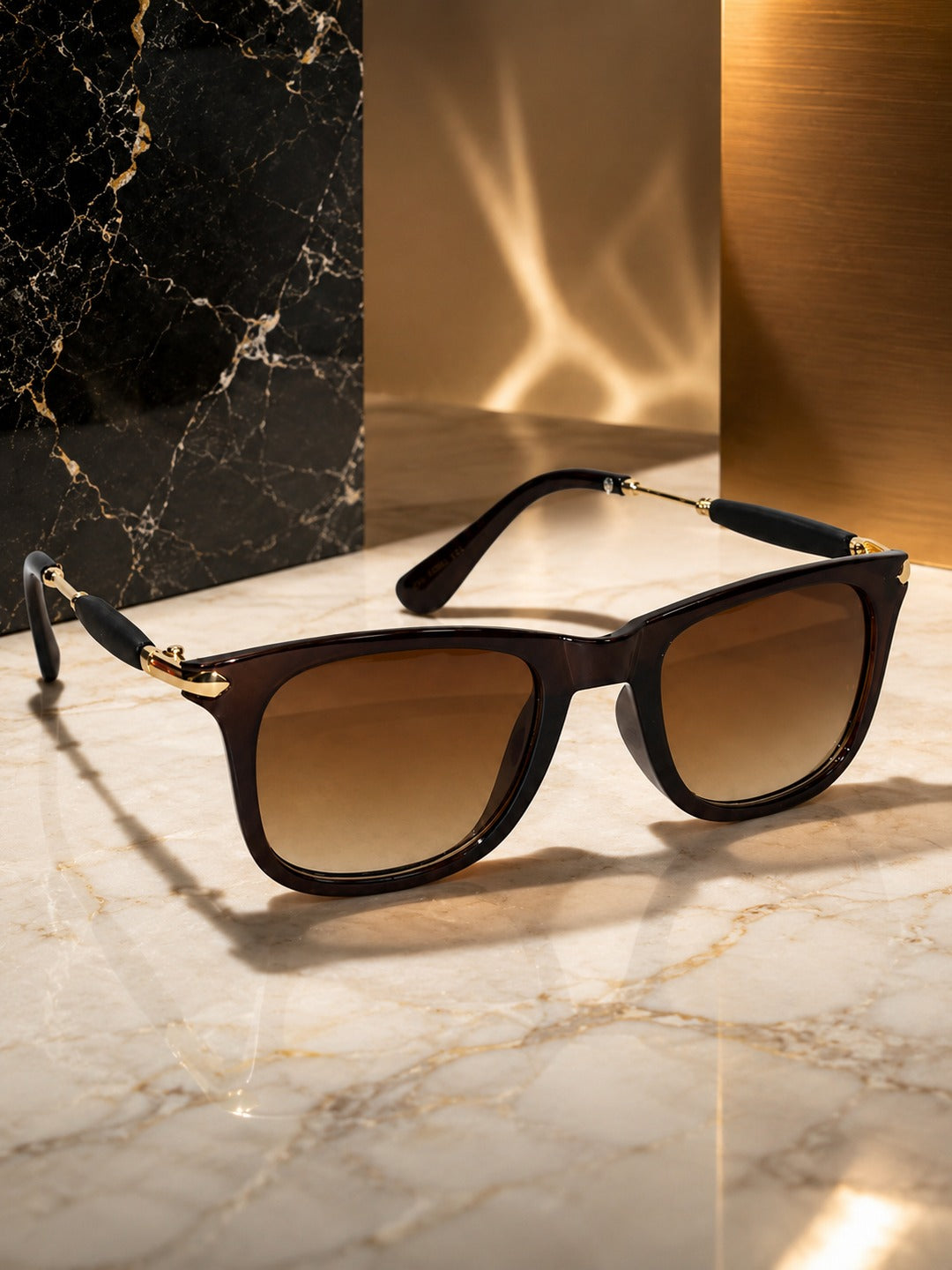 Elite Collection Brown Browline One Size Plastic Adult-Unisex UV Sunglasses-EC304BR