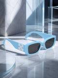 Prime Blue Square One Size Plastic UV Sunglasses-OL124BL