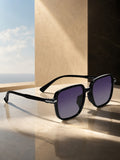 Prime Black Rectangle One Size Plastic UV Sunglasses-OL130BK
